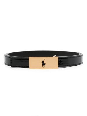 

Polo Pony-buckle leather belt, Polo Ralph Lauren Polo Pony-buckle leather belt