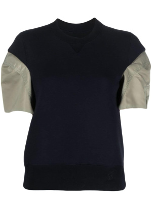 

Contrasting-panel jersey T-shirt, Sacai Contrasting-panel jersey T-shirt