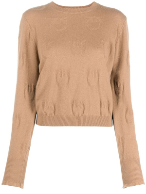 

Logo-debossed cashmere top, PINKO Logo-debossed cashmere top