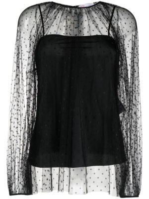 

Ballon-sleeved tulle blouse, RED Valentino Ballon-sleeved tulle blouse