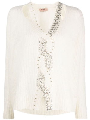 

Sequin-embellished V-neck jumper, TWINSET Sequin-embellished V-neck jumper