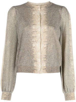 

Lizard-print wool-blend blouse, TWINSET Lizard-print wool-blend blouse