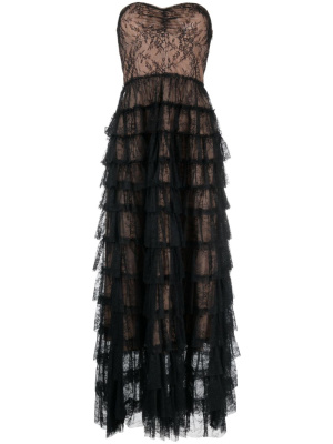 

Ruffled Chantilly-lace maxi dress, TWINSET Ruffled Chantilly-lace maxi dress
