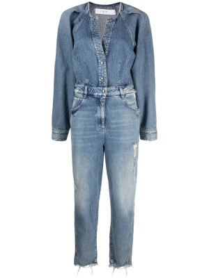 

Distressed-finish denim jumpsuit, IRO Distressed-finish denim jumpsuit