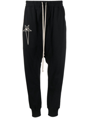 

Logo-embroidered drop-crotch trousers, Rick Owens X Champion Logo-embroidered drop-crotch trousers