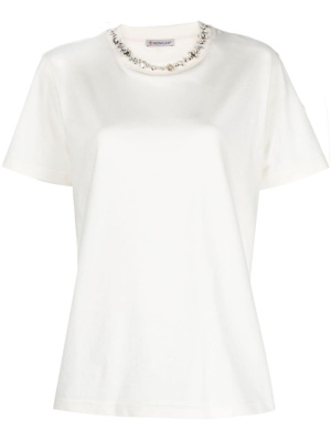 

Crystal-embellished cotton T-shirt, Moncler Crystal-embellished cotton T-shirt