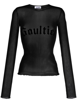 

Logo-print mesh top, Jean Paul Gaultier Logo-print mesh top