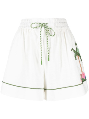 

Clover appliqué cotton shorts, ZIMMERMANN Clover appliqué cotton shorts