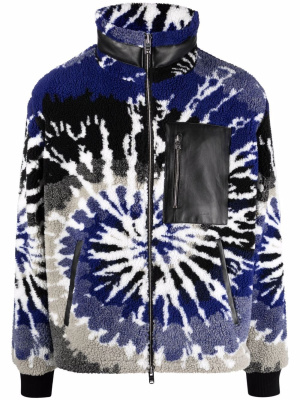 

Tie-dye fleece zip-up jacket, AMIRI Tie-dye fleece zip-up jacket