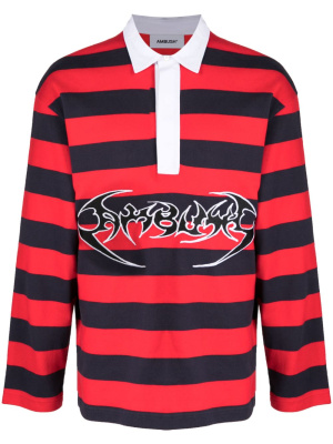 

Striped logo-print cotton polo, AMBUSH Striped logo-print cotton polo