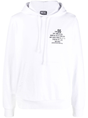 

Slogan-print cotton-blend hoodie, Diesel Slogan-print cotton-blend hoodie