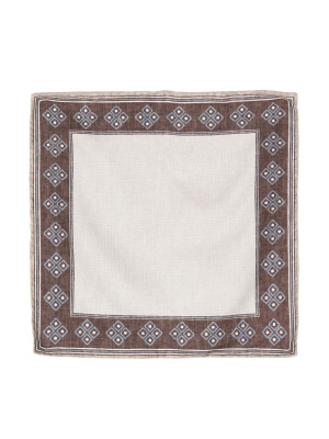 

Geometric-print silk pocket square, Brunello Cucinelli Geometric-print silk pocket square