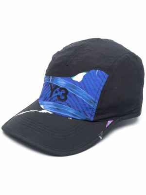 

Logo-print panelled cap, Y-3 Logo-print panelled cap