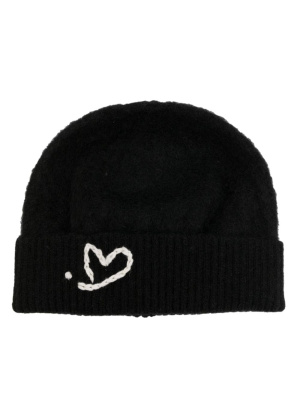 

Heart-embroidered knitted beanie, Ader Error Heart-embroidered knitted beanie