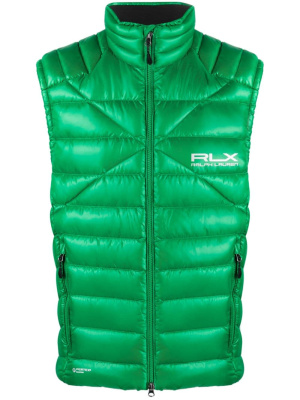 

Macoy logo-print padded gilet, RLX Ralph Lauren Macoy logo-print padded gilet