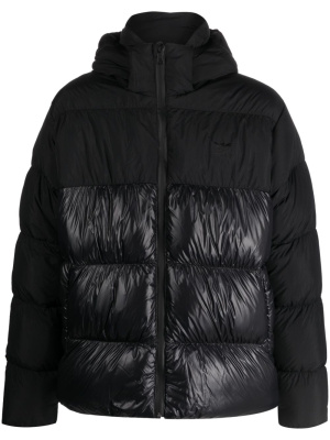 

Logo-embroidered hooded puffer jacket, Adidas Logo-embroidered hooded puffer jacket