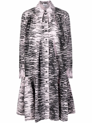 

Printed shirt dress, GANNI Printed shirt dress