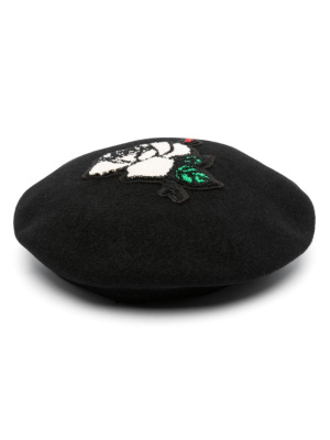 

Rose-appliqué wool beret, Undercover Rose-appliqué wool beret