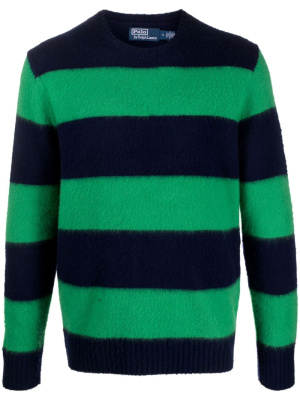 

Striped elbow-patch jumper, Polo Ralph Lauren Striped elbow-patch jumper