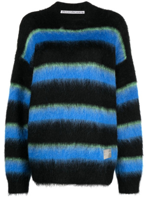 

Striped crew-neck brushed jumper, Alexander Wang Striped crew-neck brushed jumper