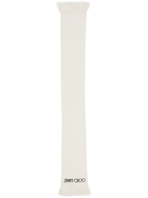 

Jutta logo-embroidered wool scarf, Jimmy Choo Jutta logo-embroidered wool scarf