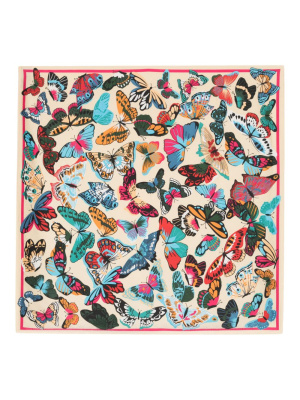 

Butterfly-print square scarf, Bimba y Lola Butterfly-print square scarf