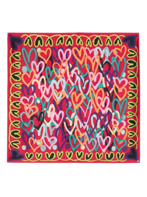 

Heart-motif square-body scarf, Bimba y Lola Heart-motif square-body scarf