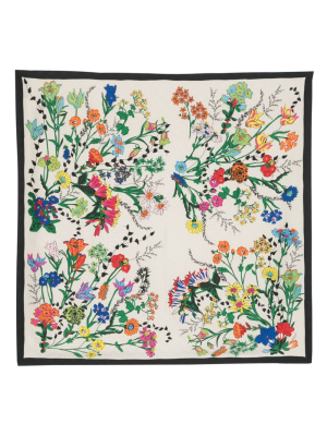 

Floral-print contrast-trim scarf, Bimba y Lola Floral-print contrast-trim scarf