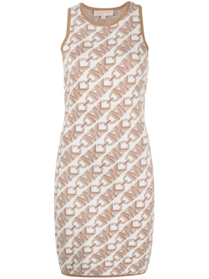 

Monogram-jacquard sleeveless dress, Michael Michael Kors Monogram-jacquard sleeveless dress