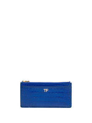 

Crocodile-embossed zip-up leather wallet, TOM FORD Crocodile-embossed zip-up leather wallet