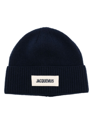 

Logo-patch merino beanie, Jacquemus Logo-patch merino beanie