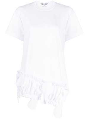 

Ruffled appliqué-detailing asymmetric T-shirt, Comme Des Garçons Comme Des Garçons Ruffled appliqué-detailing asymmetric T-shirt