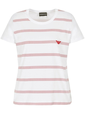 

Logo-embroidered cotton T-shirt, Emporio Armani Logo-embroidered cotton T-shirt