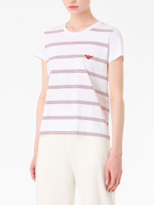 

Logo-embroidered cotton T-shirt, Emporio Armani Logo-embroidered cotton T-shirt