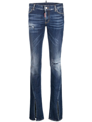 

Distressed trumpet bootcut jeans, Dsquared2 Distressed trumpet bootcut jeans