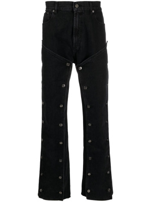 

Snap-off mid-rise bootcut jeans, Y/Project Snap-off mid-rise bootcut jeans