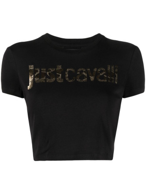 

Logo-print cropped T-shirt, Just Cavalli Logo-print cropped T-shirt