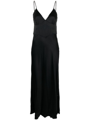 

Floral-embroidered satin maxi dress, TWINSET Floral-embroidered satin maxi dress