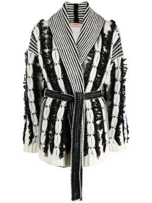 

Fringed belted cardigan, TWINSET Fringed belted cardigan