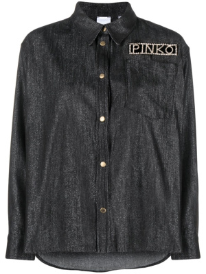 

Cut-out logo-appliqué shirt, PINKO Cut-out logo-appliqué shirt