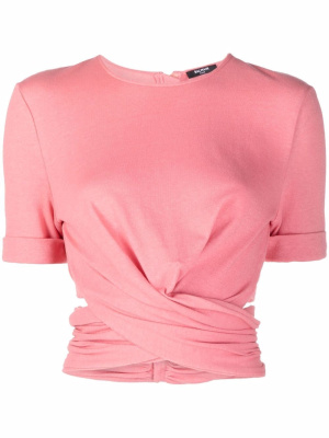 

Twist-detail cropped T-shirt, Balmain Twist-detail cropped T-shirt