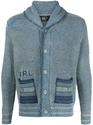 

Shawl-lapels button-up cardigan, Ralph Lauren RRL Shawl-lapels button-up cardigan