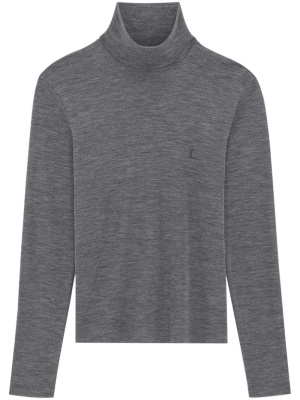 

Logo-embroidered roll-neck jumper, Saint Laurent Logo-embroidered roll-neck jumper