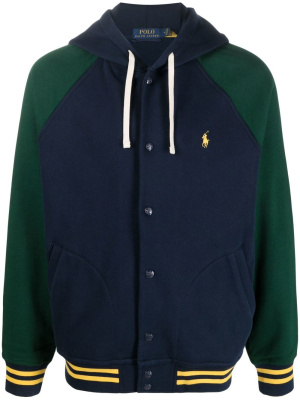 

Hooded jersey-fleece baseball jacket, Polo Ralph Lauren Hooded jersey-fleece baseball jacket