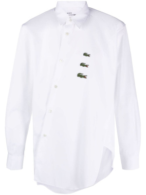 

X Lacoste asymmetric cotton shirt, Comme Des Garçons X Lacoste asymmetric cotton shirt