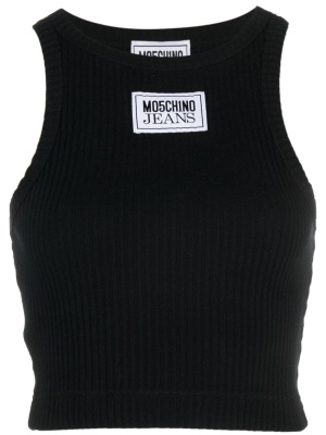 

Logo-patch ribbed cotton top, MOSCHINO JEANS Logo-patch ribbed cotton top