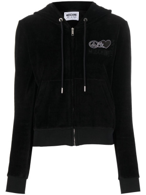 

Zip-fastening velour hoodie, MOSCHINO JEANS Zip-fastening velour hoodie