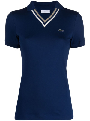 

Crocodile-patch striped polo shirt, Lacoste Crocodile-patch striped polo shirt