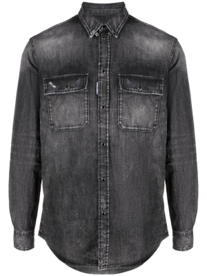 

Distressed-effect cotton shirt, Dsquared2 Distressed-effect cotton shirt