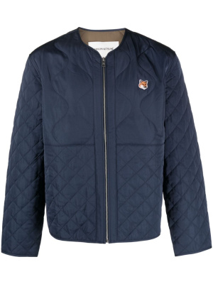 

Logo-patch quilted jacket, Maison Kitsuné Logo-patch quilted jacket